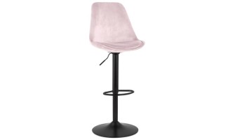 BS05640PIBL 5404028318454 Tabouret réglable MIKE en velours rose et pied noir
