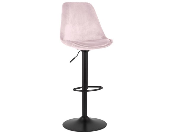 BS05640PIBL 5404028318454 Tabouret réglable MIKE en velours rose et pied noir
