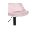 Tabouret réglable MIKE en velours rose et pied noir