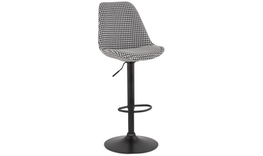 BS05650DIBL 5404028318478 Tabouret réglable MIKE en tissu pied de poule et pied noir
