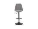 Tabouret réglable MIKE en tissu pied de poule et pied noir