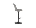 Tabouret réglable MIKE en tissu pied de poule et pied noir