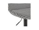 Tabouret réglable MIKE en tissu pied de poule et pied noir