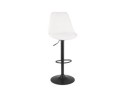 BS06220WHBL 5404028336885 Tabouret réglable ROSITA en tissu bouloché blanc et pied en métal noir