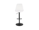 Tabouret réglable ROSITA en tissu bouloché blanc et pied en métal noir