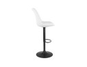 Tabouret réglable ROSITA en tissu bouloché blanc et pied en métal noir