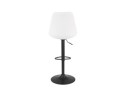 Tabouret réglable ROSITA en tissu bouloché blanc et pied en métal noir