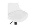 Tabouret réglable ROSITA en tissu bouloché blanc et pied en métal noir