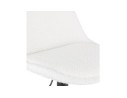 Tabouret réglable ROSITA en tissu bouloché blanc et pied en métal noir