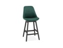 BS03280GEBL 5420072083124 Tabouret snack mi-hauteur MORISS MINI en velours vert et pieds en bois noir