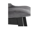 Tabouret snack mi-hauteur MORISS MINI en velours gris et pieds en bois noir