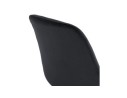 Tabouret snack mi-hauteur MORISS MINI en velours noir et pieds en bois noir