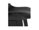 Tabouret snack mi-hauteur MORISS MINI en velours noir et pieds en bois noir