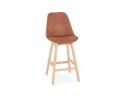 BS03320BRNA 5420072083209 Tabouret snack mi-hauteur ASPEN MINI en microfibre brune et pieds en bois finition naturelle