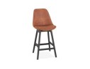 BS03340BRBL 5420072083247 Tabouret snack mi-hauteur ASPEN MINI en microfibre brune et pieds en bois noir