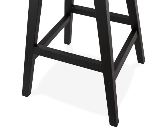 Tabouret snack mi-hauteur ASPEN MINI en microfibre brune et pieds en bois noir
