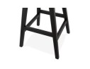 Tabouret snack mi-hauteur ASPEN MINI en microfibre brune et pieds en bois noir