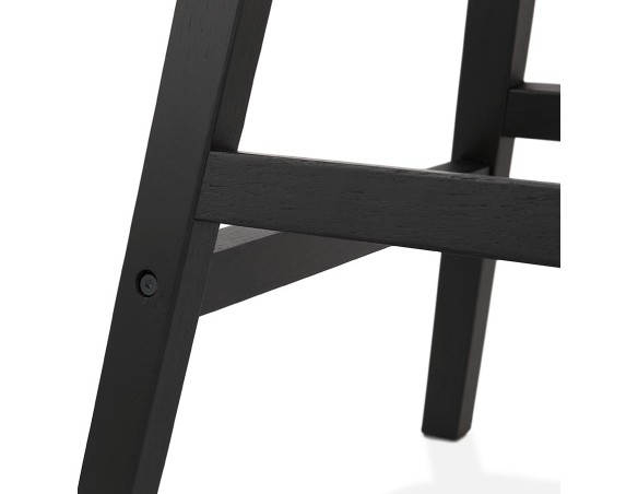 Tabouret snack mi-hauteur ASPEN MINI en microfibre brune et pieds en bois noir