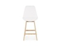 Tabouret snack mi-hauteur SANDRA MINI en tissu bouloché blanc style scandinave