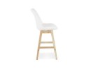 Tabouret snack mi-hauteur SANDRA MINI en tissu bouloché blanc style scandinave