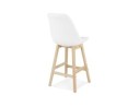 Tabouret snack mi-hauteur SANDRA MINI en tissu bouloché blanc style scandinave