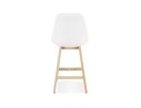 Tabouret snack mi-hauteur SANDRA MINI en tissu bouloché blanc style scandinave