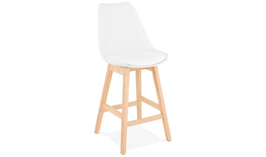BS01920WHNA 5420072057958 Tabouret snack mi-hauteur CAMILA MINI blanc style scandinave