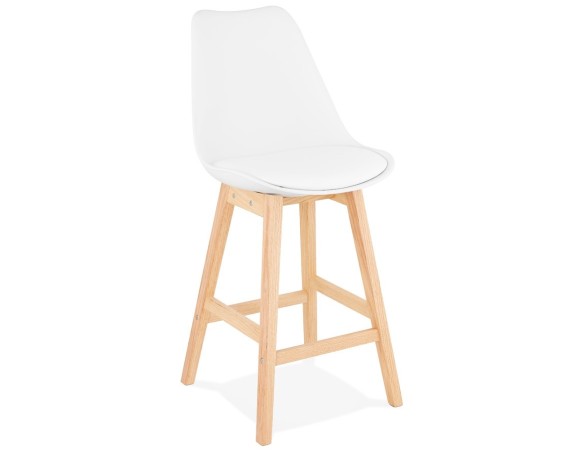 BS01920WHNA 5420072057958 Tabouret snack mi-hauteur CAMILA MINI blanc style scandinave