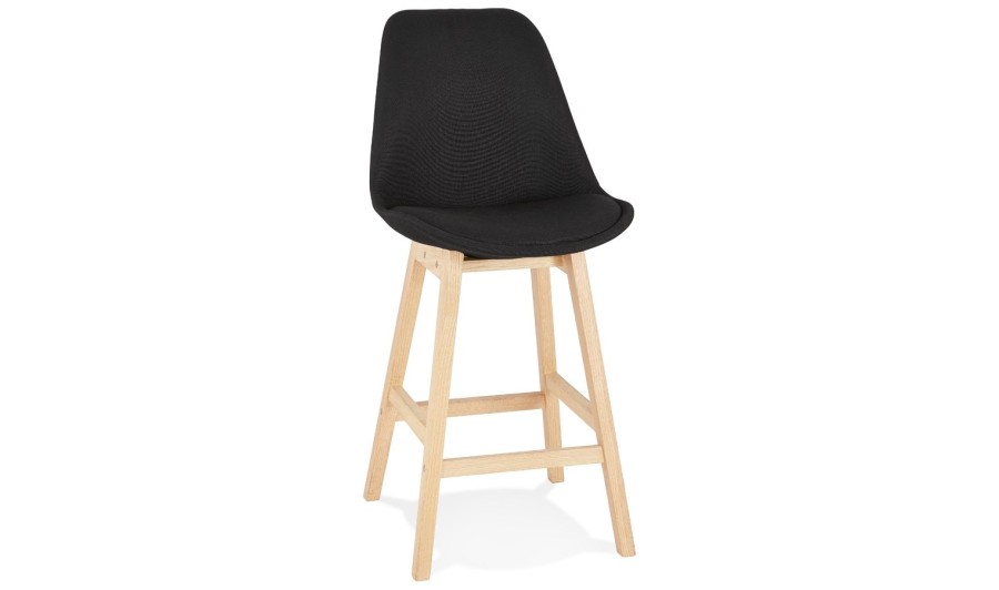 BS03980BLNA 5420072093147 Tabouret snack mi-hauteur TERESA MINI style scandinave en tissu noir