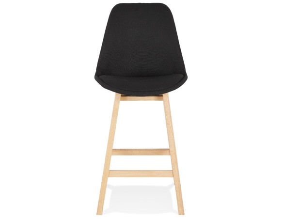 Tabouret snack mi-hauteur TERESA MINI style scandinave en tissu noir