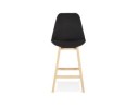 Tabouret snack mi-hauteur TERESA MINI style scandinave en tissu noir