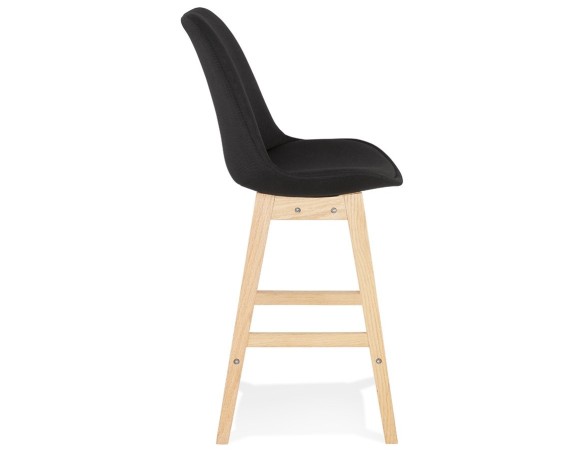 Tabouret snack mi-hauteur TERESA MINI style scandinave en tissu noir