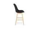 Tabouret snack mi-hauteur TERESA MINI style scandinave en tissu noir