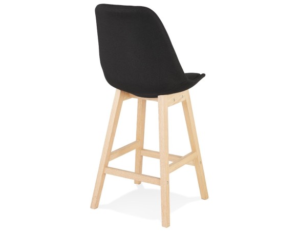 Tabouret snack mi-hauteur TERESA MINI style scandinave en tissu noir