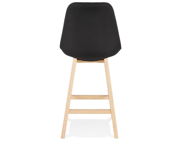 Tabouret snack mi-hauteur TERESA MINI style scandinave en tissu noir