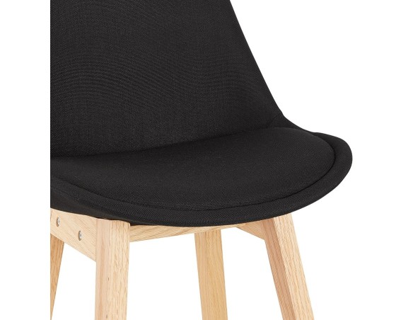 Tabouret snack mi-hauteur TERESA MINI style scandinave en tissu noir