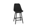 BS04000BLBL 5420072093185 Tabouret snack mi-hauteur TERESA MINI design en tissu noir et pieds en bois noir