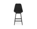 Tabouret snack mi-hauteur TERESA MINI design en tissu noir et pieds en bois noir