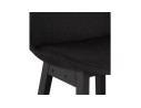 Tabouret snack mi-hauteur TERESA MINI design en tissu noir et pieds en bois noir
