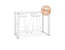 Table haute / bureau haut XLINE HIGH TABLE en verre blanc - 140x70 cm