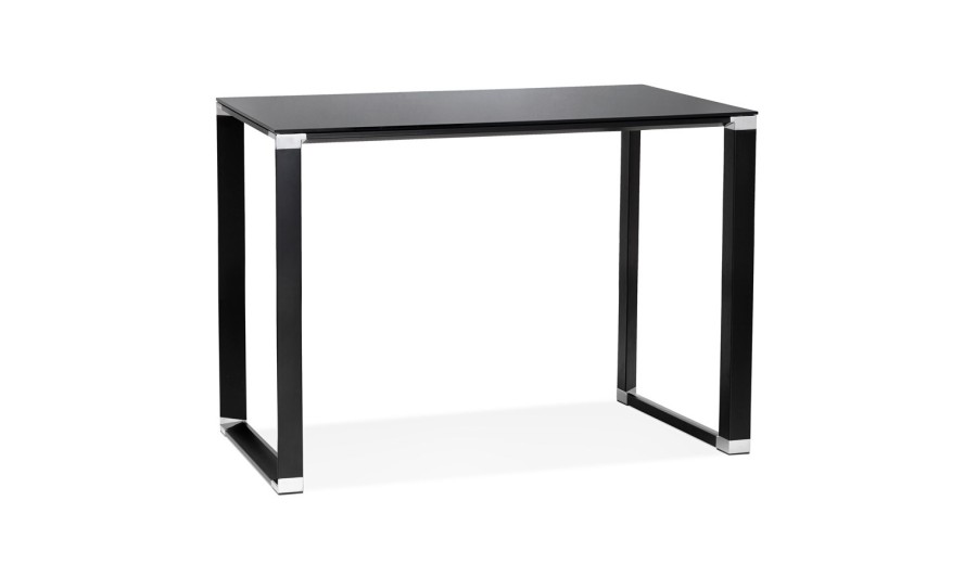 OT01310BLBL 5404028303160 Table haute / bureau haut XLINE HIGH TABLE en verre noir - 140x70 cm