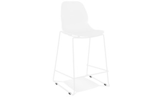 BS06070WHWH 5404028332566 Tabouret snack mi-hauteur BERLIN MINI blanc empilable avec pied en métal blanc