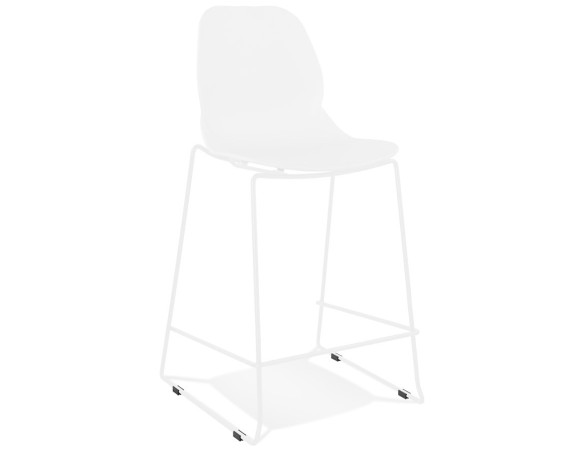 BS06070WHWH 5404028332566 Tabouret snack mi-hauteur BERLIN MINI blanc empilable avec pied en métal blanc