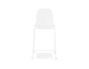 Tabouret snack mi-hauteur BERLIN MINI blanc empilable avec pied en métal blanc