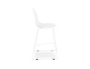 Tabouret snack mi-hauteur BERLIN MINI blanc empilable avec pied en métal blanc