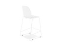Tabouret snack mi-hauteur BERLIN MINI blanc empilable avec pied en métal blanc