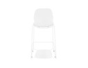 Tabouret snack mi-hauteur BERLIN MINI blanc empilable avec pied en métal blanc