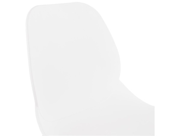Tabouret snack mi-hauteur BERLIN MINI blanc empilable avec pied en métal blanc