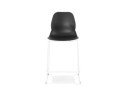 Tabouret snack mi-hauteur BERLIN MINI noir empilable avec pied en métal blanc