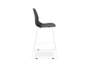 Tabouret snack mi-hauteur BERLIN MINI noir empilable avec pied en métal blanc